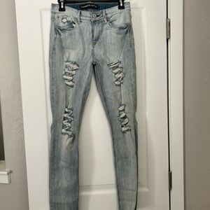 Express blue jeans. Skinny jeans.